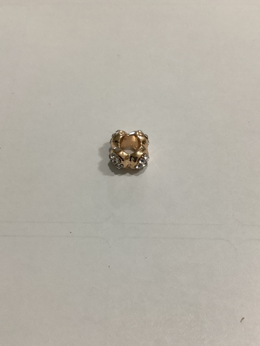 Rose Gold Floral CZ Spacer Bead Charm for Women